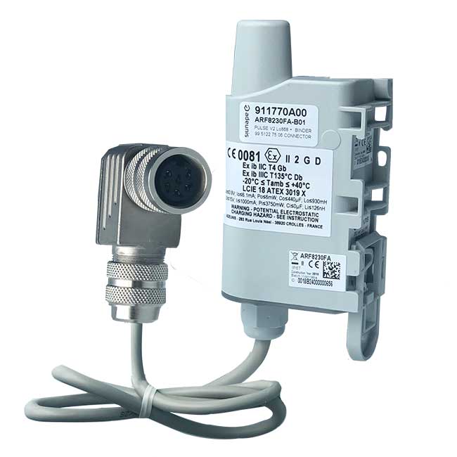 PULSE v4 ATEX II 2 G D - LoRaWAN EU863-870 + BINDERSoldered batteryATEX II 2 G D / Ex ib IIC T4 Gb / Ex ib IIIC T135°C Db / -20°C<=Ta<=40°C