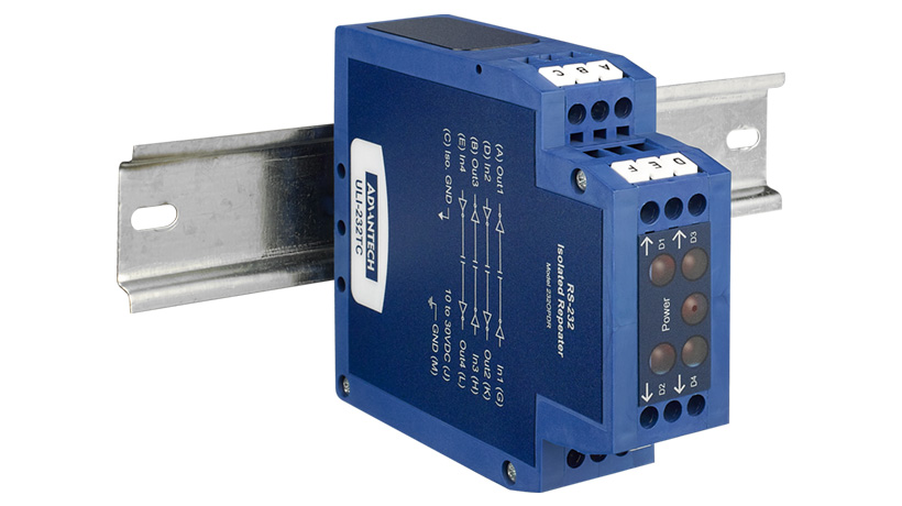 ULI-232TC - Serial Repeater, RS-232, TB, Isolated, Ind. DIN
