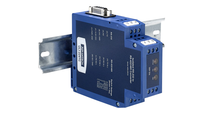 ULI-224TC - RS-232 to Isolated RS-422/485 Converter, Industrial, DIN Rail Mounted