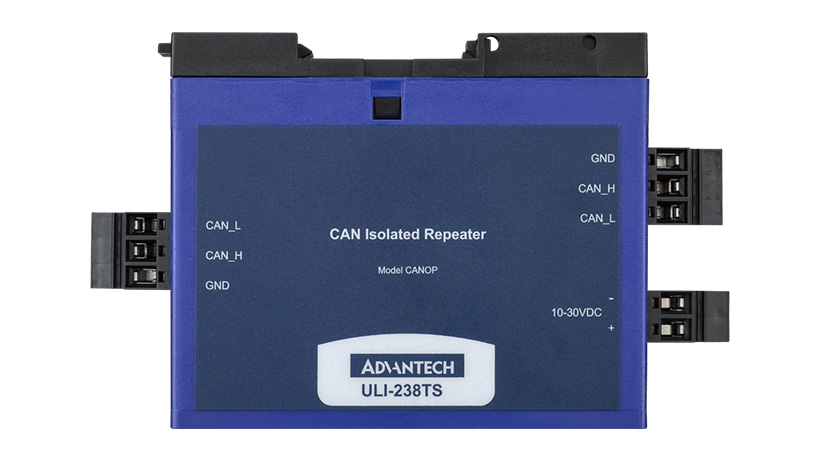 ULI-238TS - CAN Optical Isolator / Repeater. Terminal Block Connnectors