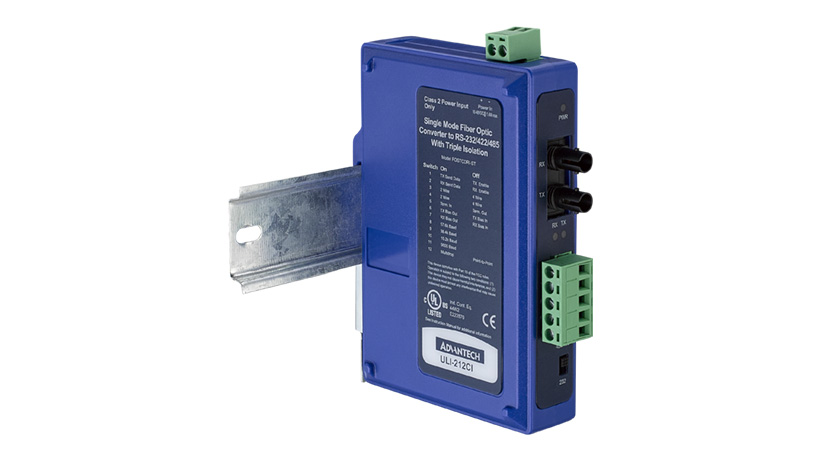 ULI-212CI -Triple Isolated RS-232/422/485 (TB) to Single Mode Fiber Converter (ST)