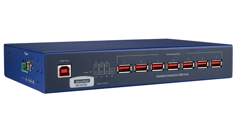ULI-417CI USB 2.0 Hub, 7 Port, Industrial, Iso.