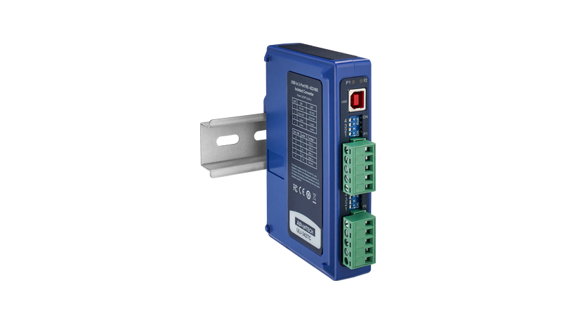 ULI-342TC - USB to 2 Port RS422/485 (Terminal Block) Isolated Converter, DIN Rail
