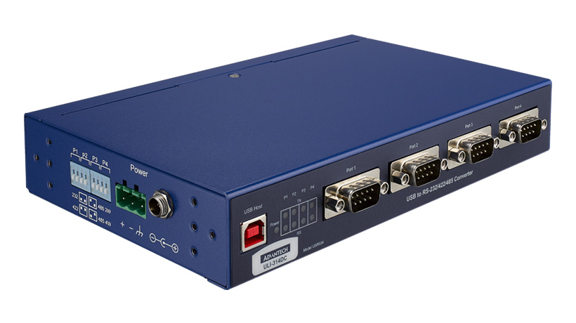 ULI-314DC - USB to RS-232/422/485 (DB9 Male) Industrial Isolated Converter, 4 Port