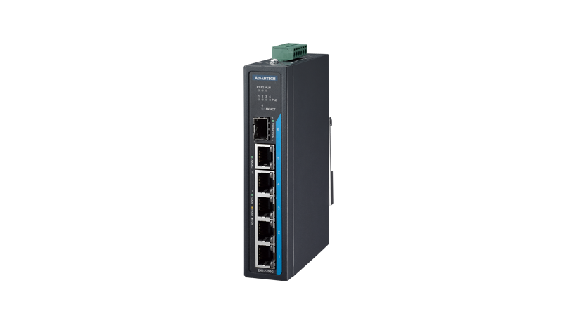 6 port Gigabit Unmanaged Ethernet Switch with 4 PoE+ port,-40~75℃
