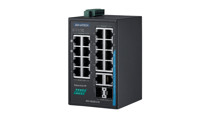 16FE+2G  Ind. Switch with EtherNet/IP, W/T.