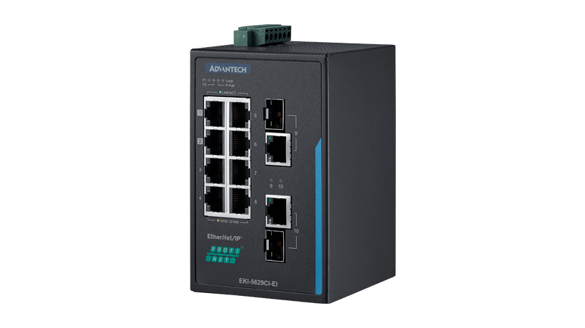 8FE+2G Ind. Switch with EtherNet/IP, W/T.