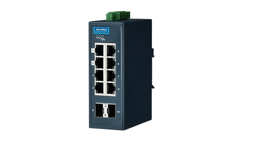 8GE+2G Ind. Switch with Modbus TCP/IP, W/T.