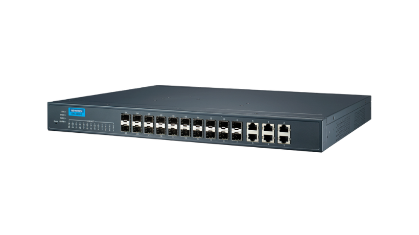 20G SFP + 6GE Managed Ethernet Switch, 90 ~ 264VAC/88 ~ 370VDC