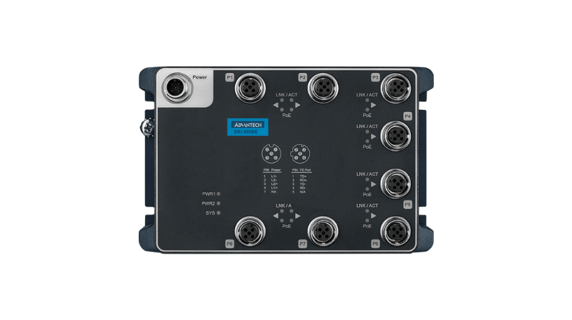EN50155 M12 8FE PoE UnManaged SW, 24~110VDC