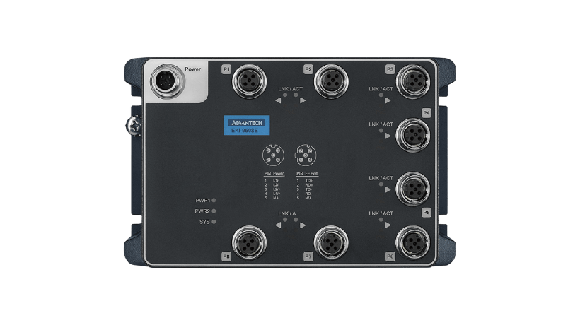 EN50155 M12 8FE Unmanaged SW, 24~110VDC