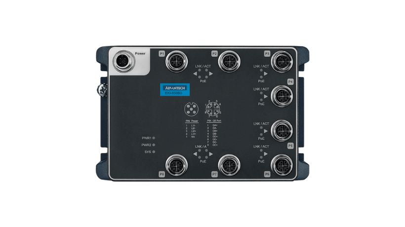 EN50155 M12 8GE PoE UnManaged SW, 24~110VDC
