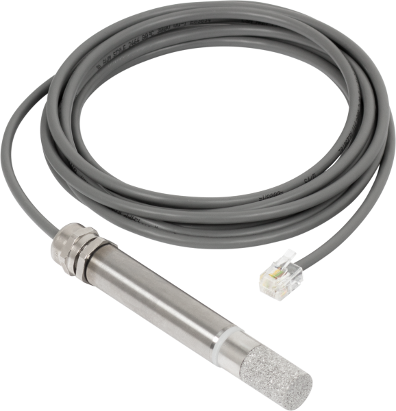 Temperature & Humidity outdoor sensor (-30 to +85°C, 0 to 100% RH) on a 3 meters long cable with a 1-Wire RJ11 connector. Outdoor usage, probe encased in a metal tube.