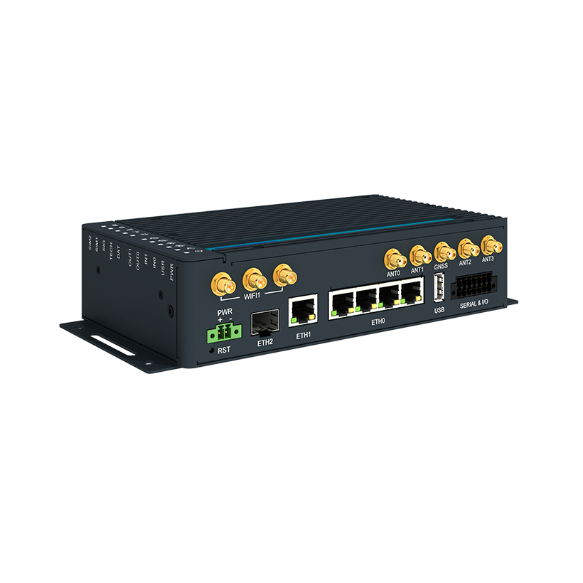ICR-4400, GLOBAL, 5x Ethernet, 1x RS232, 1x RS485, CAN, PoE PSE+, Wi-Fi, SFP, USB, SD, Without Accessories