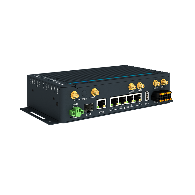 ICR-4400, GLOBAL, NAM, 5x Ethernet, 1x RS232, 1x RS485, CAN, PoE PSE+, Wi-Fi, SFP, USB, SD, Without Accessories