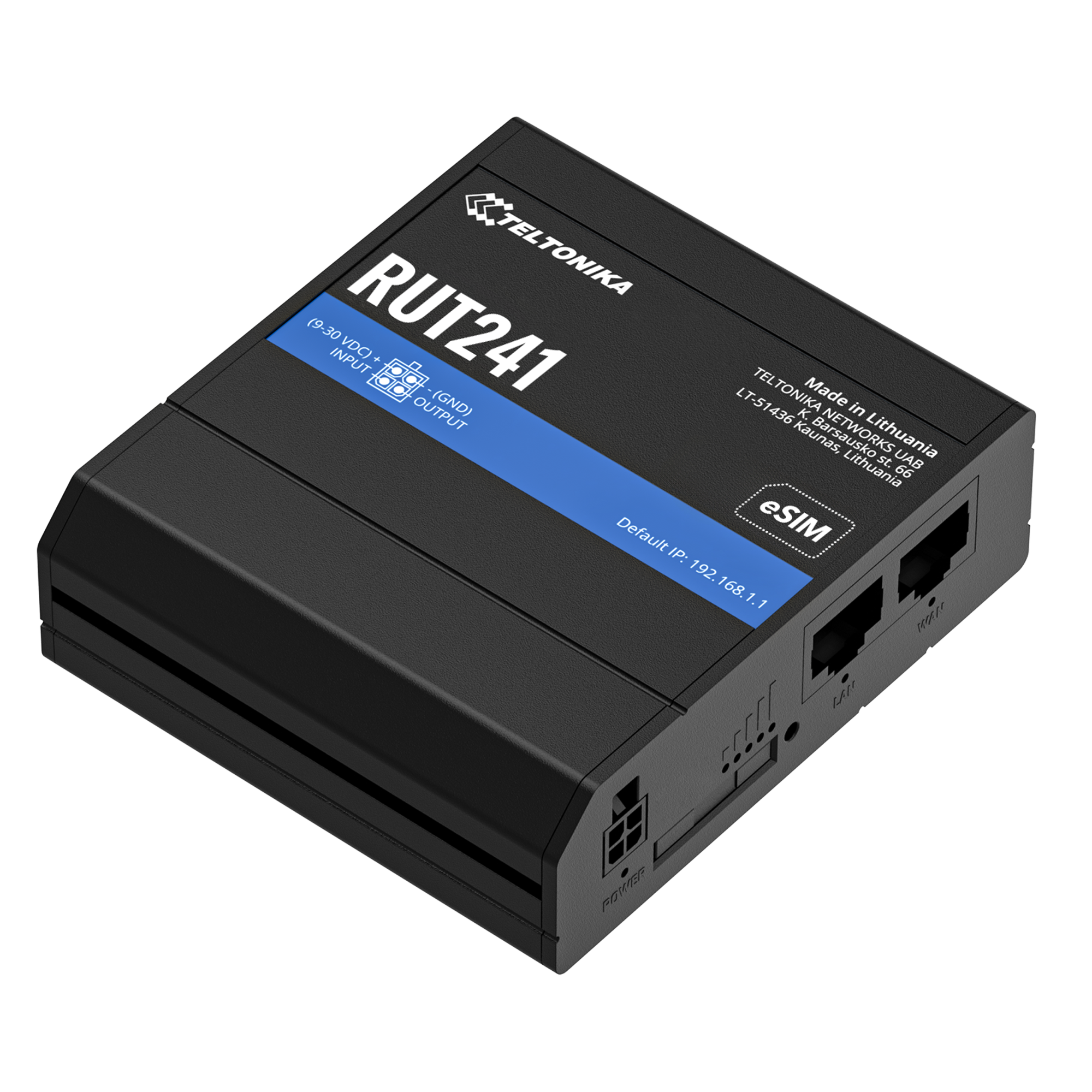 RUT241 - Industrial Cellular Router. 4G LTE (Cat 4), 3G, 2G