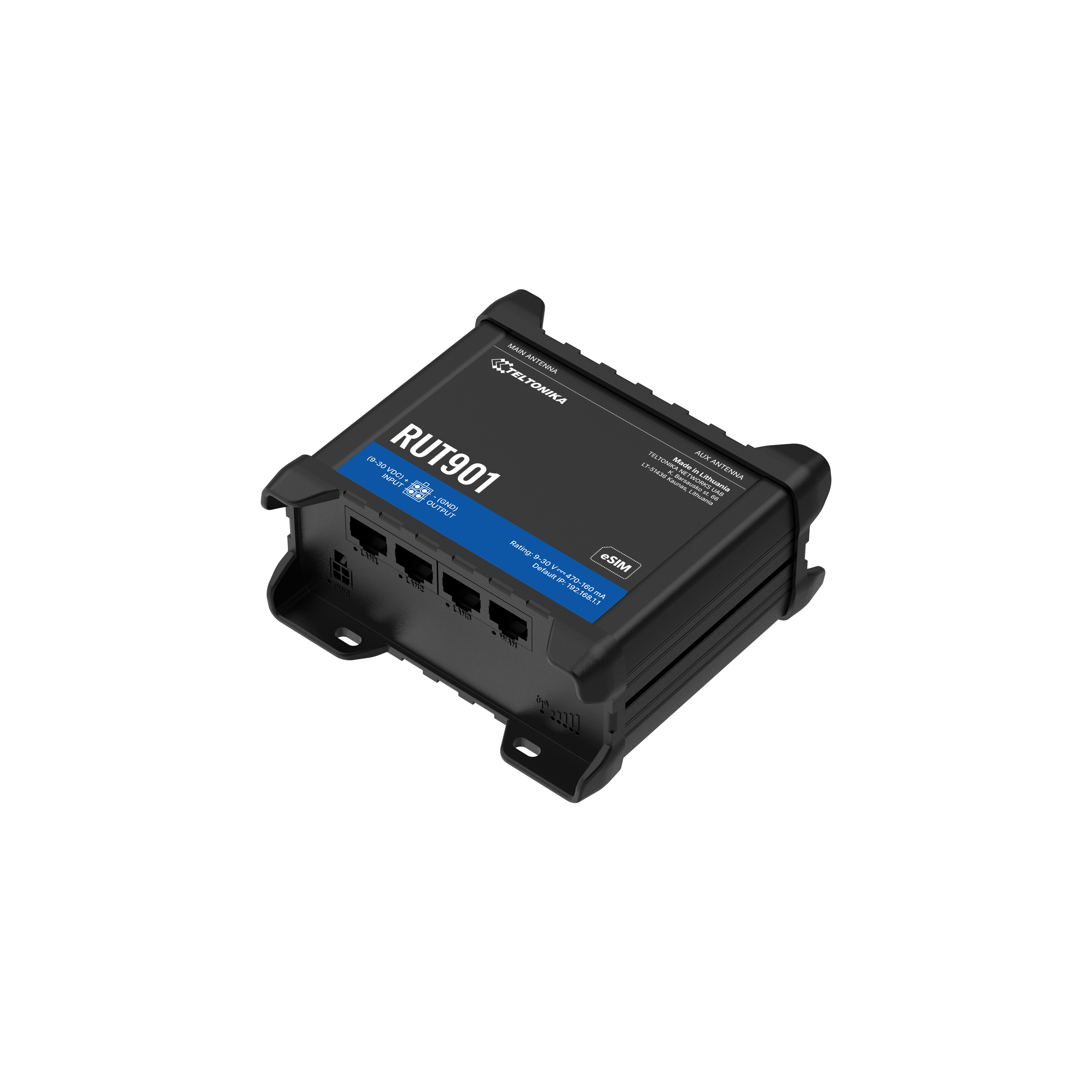 RUT901 - Industrial Cellular Router, 4G LTE (Cat 4), 3G, 2G