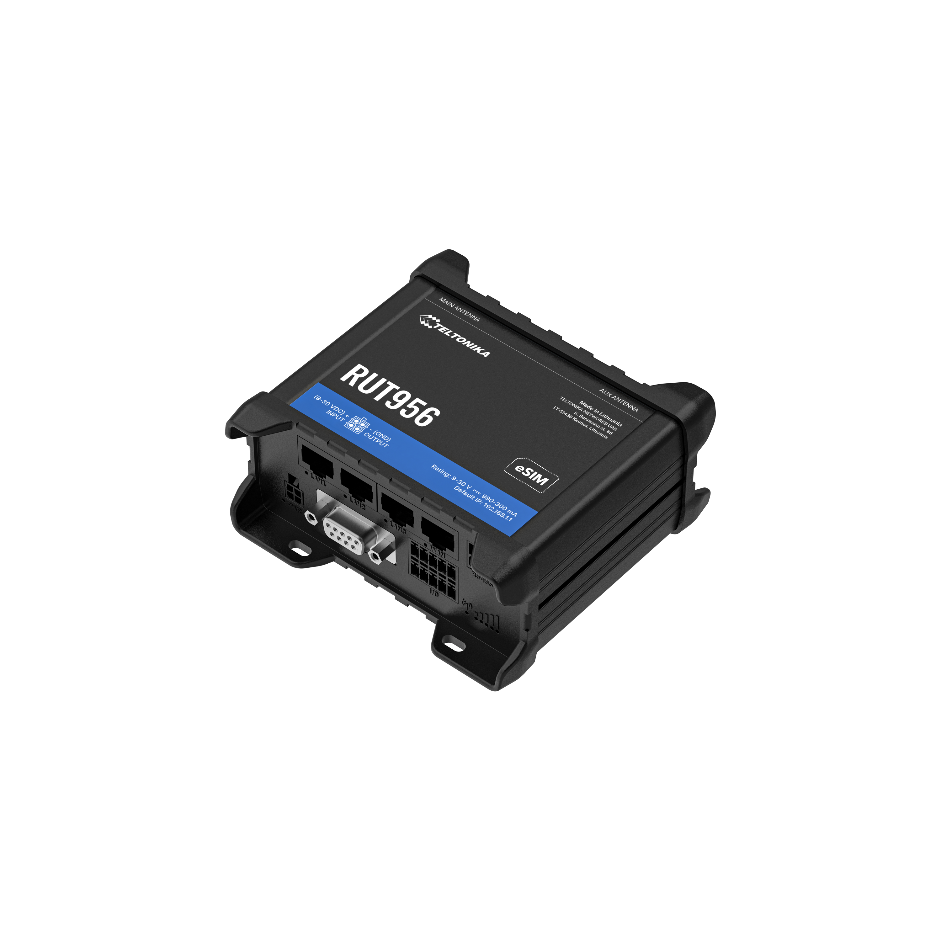 RUT956 - Industrial Cellular Router. 4G LTE (Cat 4), 3G, 2G