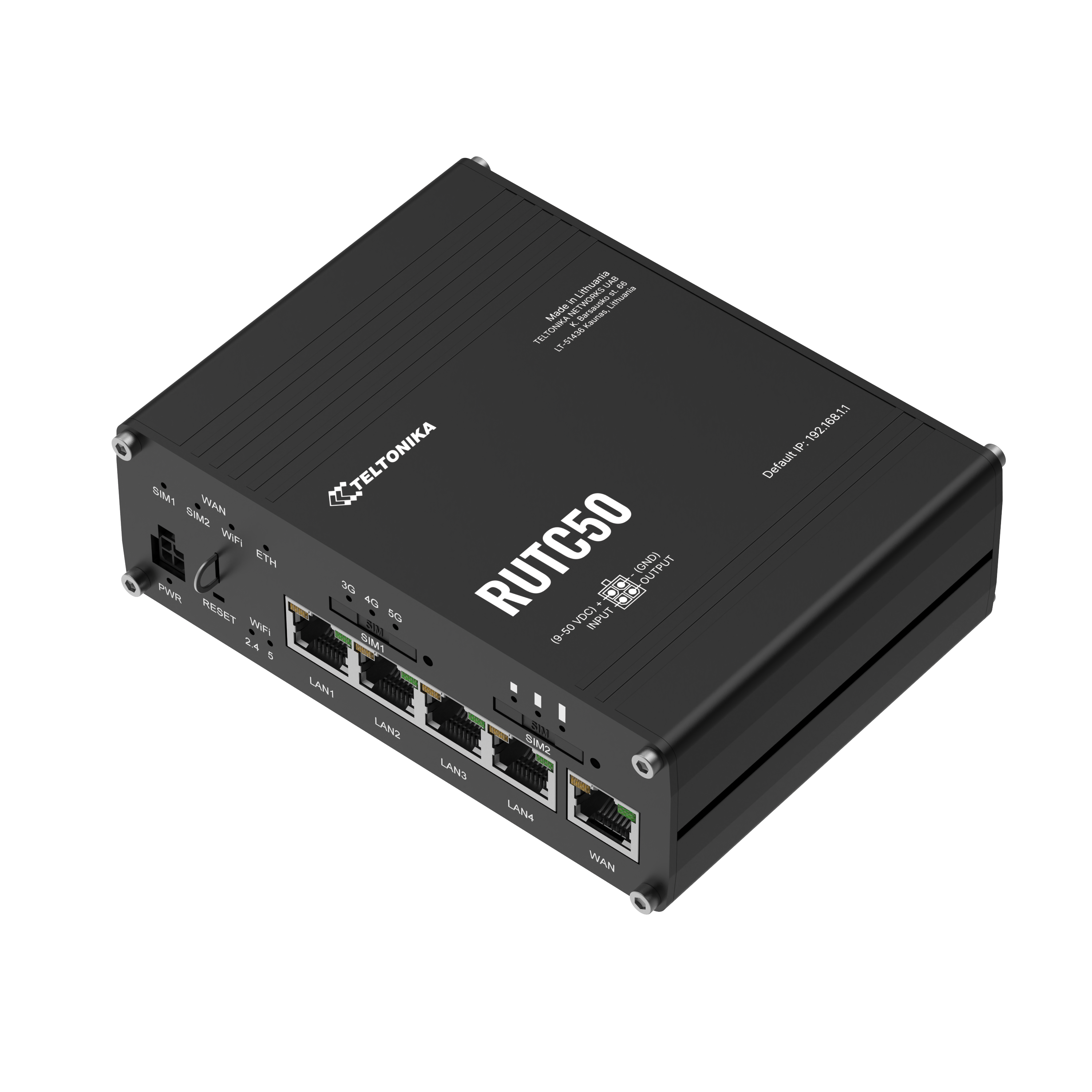RUTC50 - 5G router featuring dual-band Wi-Fi 6 technology