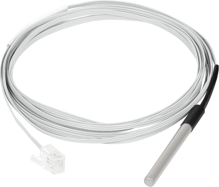 Temperature sensor for freezers, -30 to +60°C, watertight (IP67) stainless steel 17241 probe, flat cable 3m