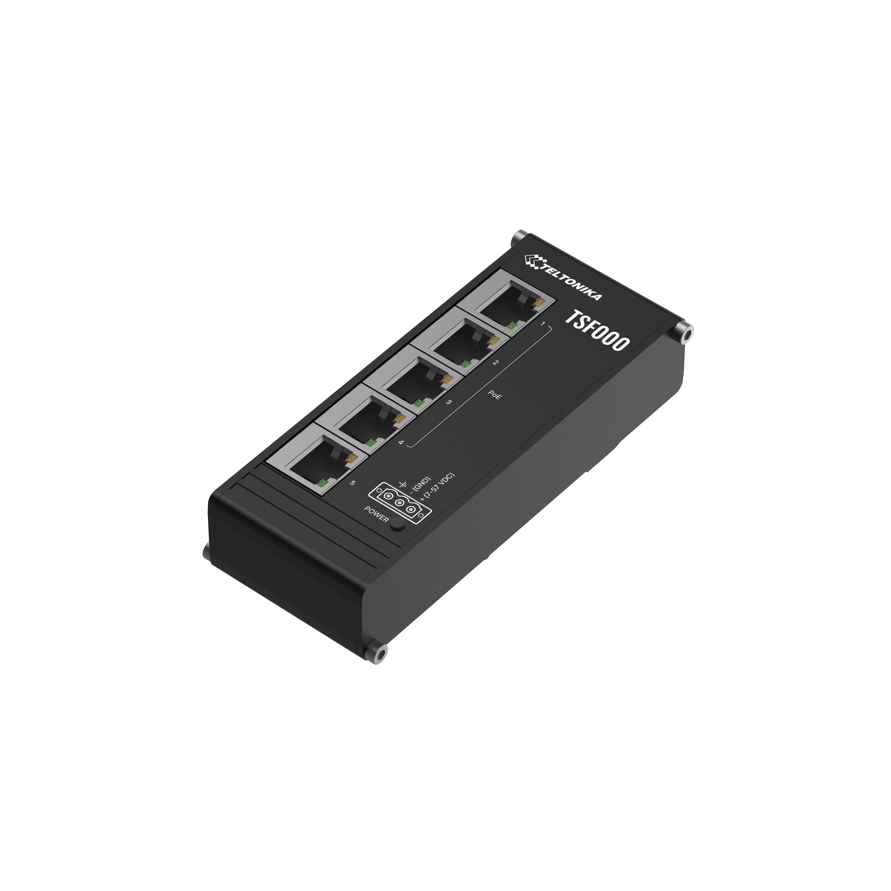 TSF000 - LOW PROFILE SWITCH, POE+, 5 PORTS & DIN RAIL MOUNT