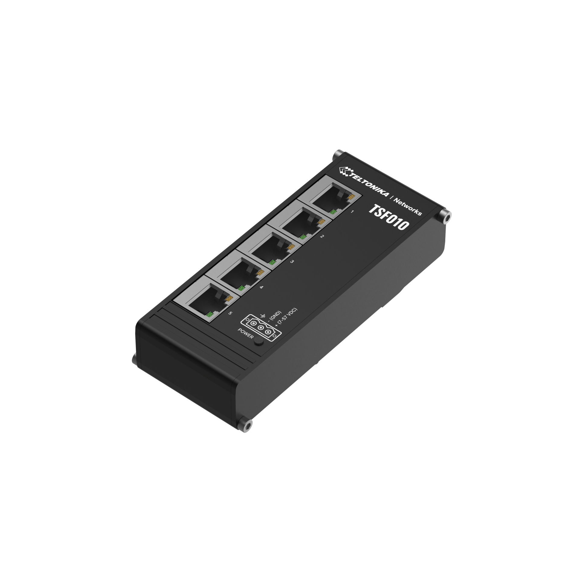 TSF010 - FLAT ETHERNET SWITCH, 5 PORTS & DIN RAIL MOUNT